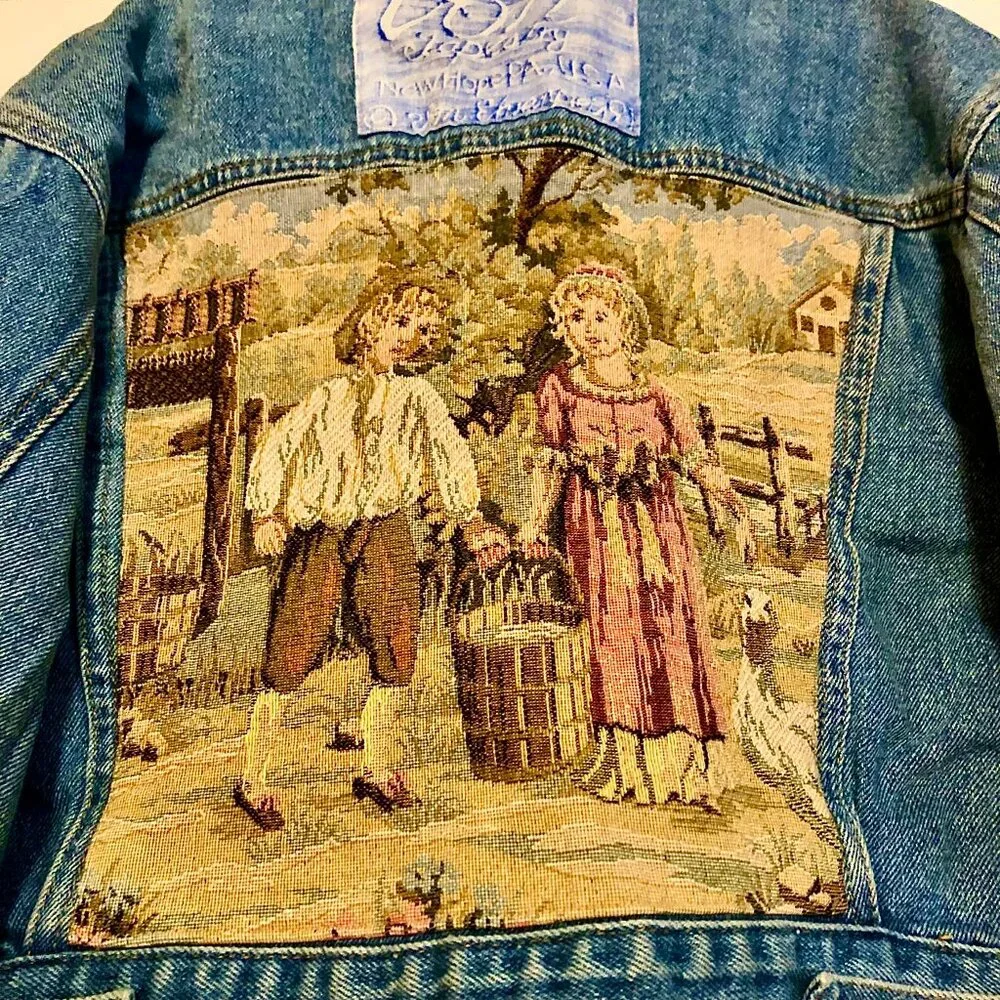 VON EHRENPREIS TAPESTRY x Jordache Y2K Jack & Jill Embr Tapestry Jean Jacket 5